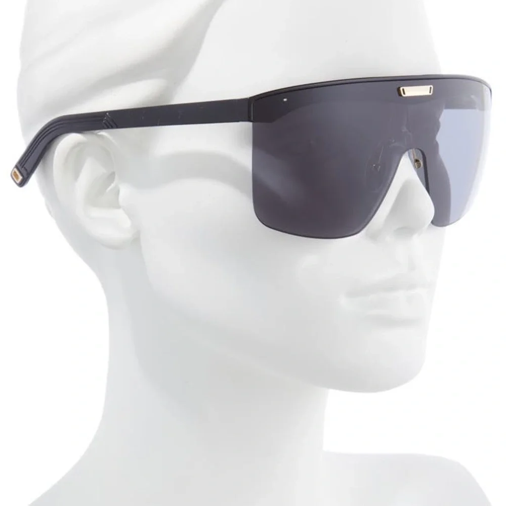 INDESCRATCHABLES RENEW 141mm SHIELD SUNGLASSES BLACK GOLD UNISEX NWOT